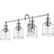 Bryant 4 Light 32 inch Chrome Vanity Wall Light