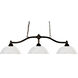 Chance 3 Light 50 inch Bronze Billiard Light Ceiling Light in White Linen Glass