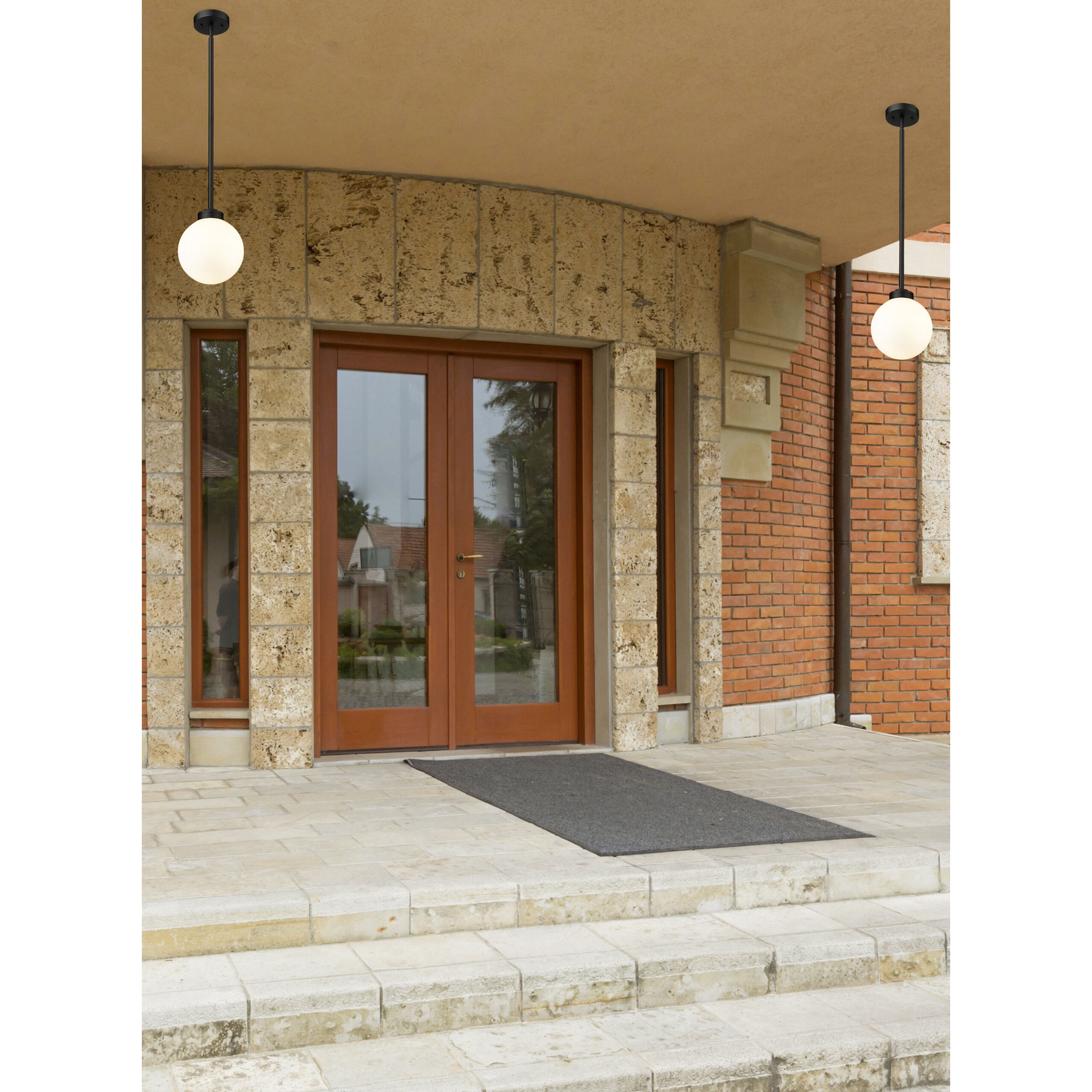 Laurent 1 Light 8 inch Black Outdoor Pendant