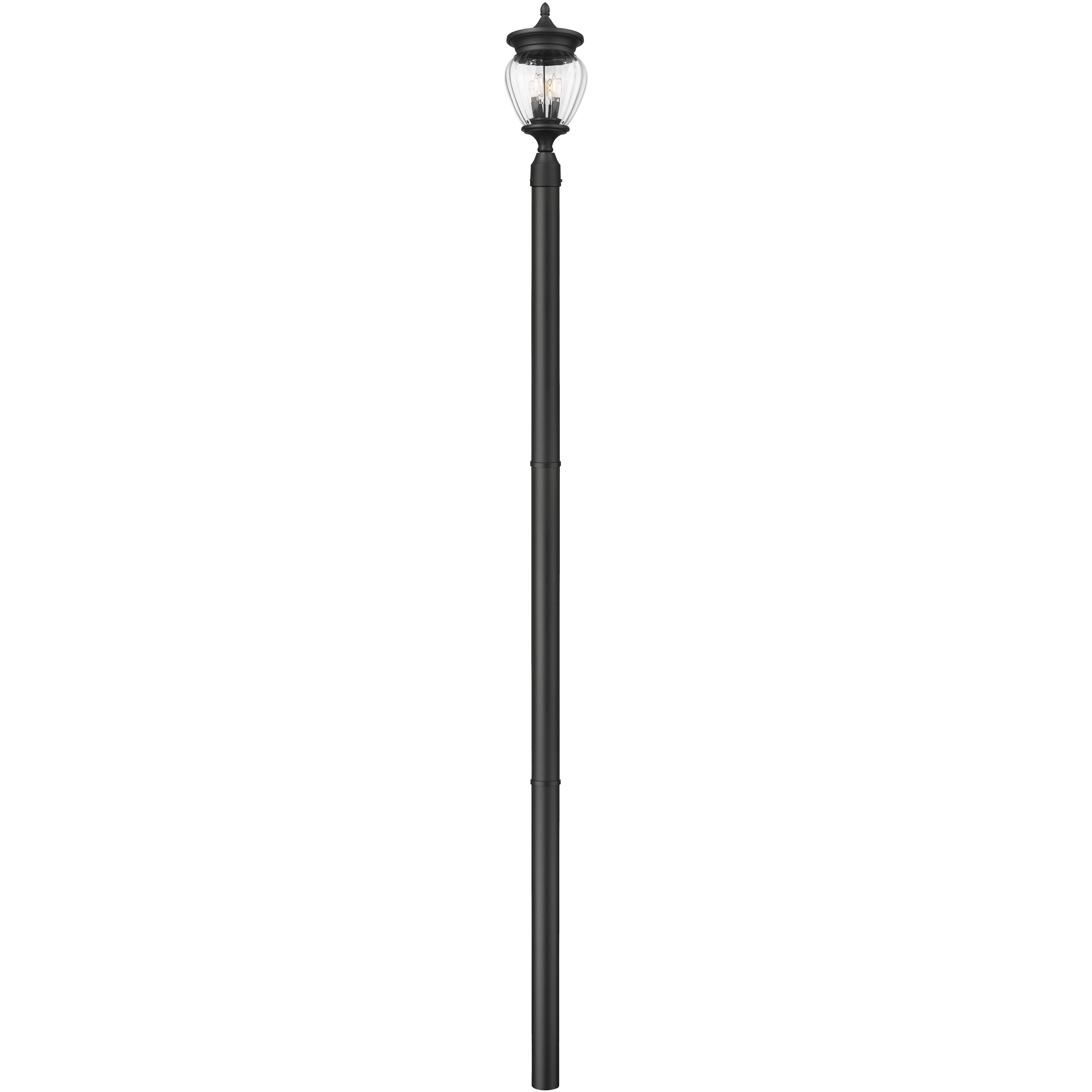 Davina 3 Light 114.25 inch Black Outdoor Post Mounted Fixture in G9