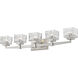Rubicon 5 Light 36 inch Brushed Nickel Vanity Wall Light in G9