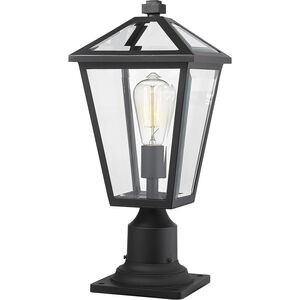 Talbot 1 Light 19 inch Black Outdoor Pier Mounted Fixture in Clear Beveled Glass