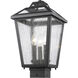 Bayland 3 Light 16 inch Black Outdoor Post Mount Fixture in 6.04