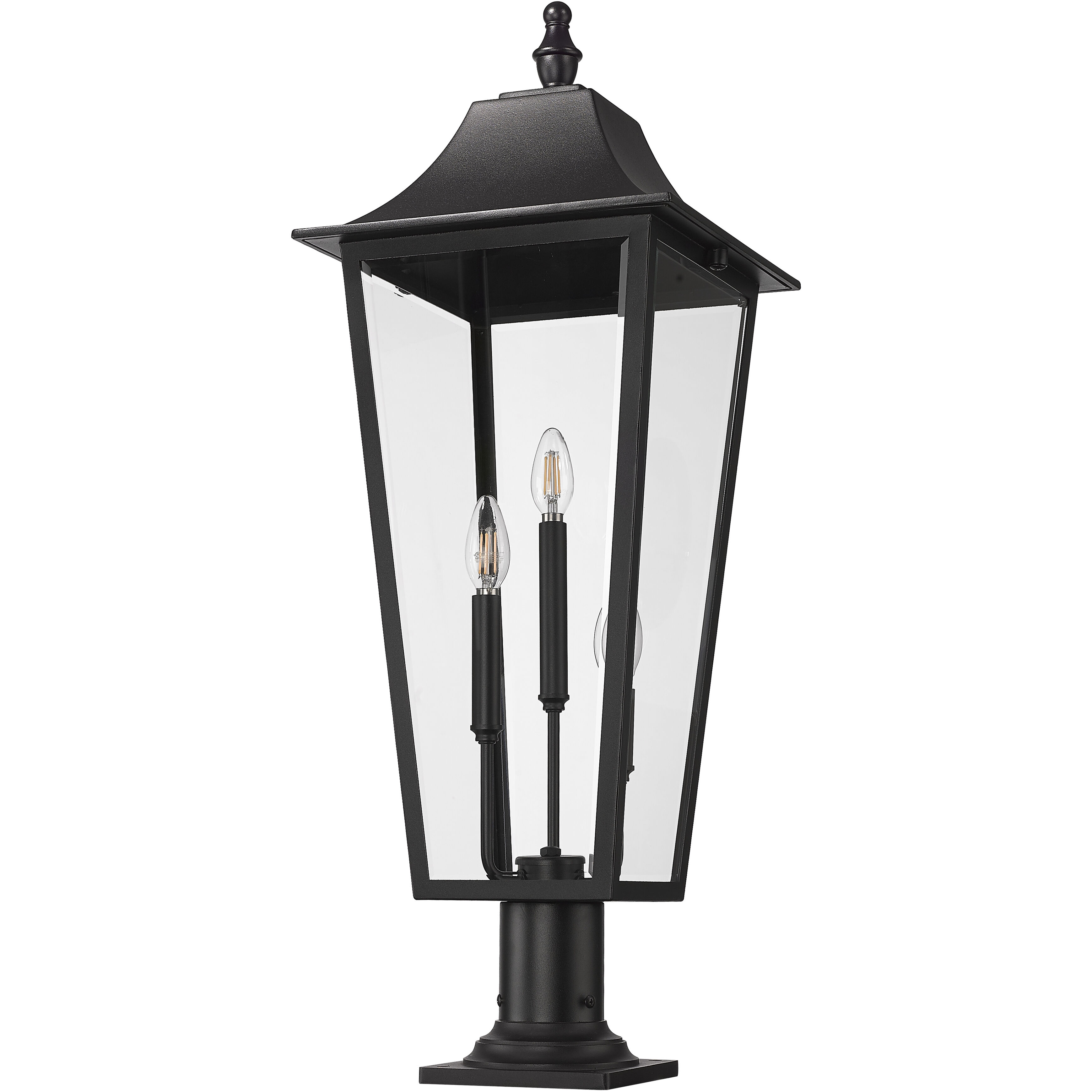 Gannon 3 Light 33.5 inch Black Outdoor Pier Mounted Fixture in G9