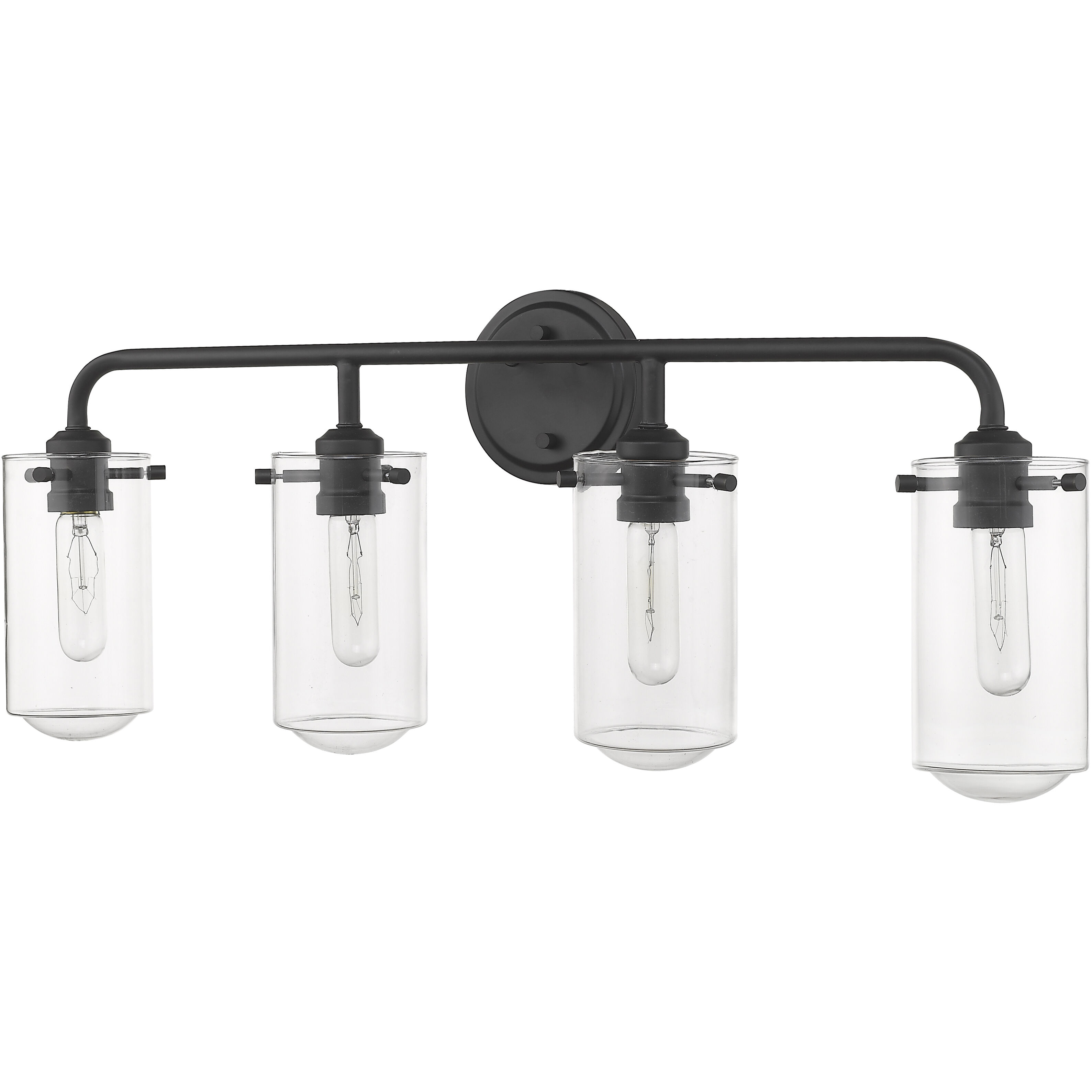 Delaney 4 Light 30 inch Matte Black Vanity Wall Light