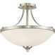 Bordeaux 3 Light 17.13 inch Brushed Nickel Semi Flush Mount Ceiling Light