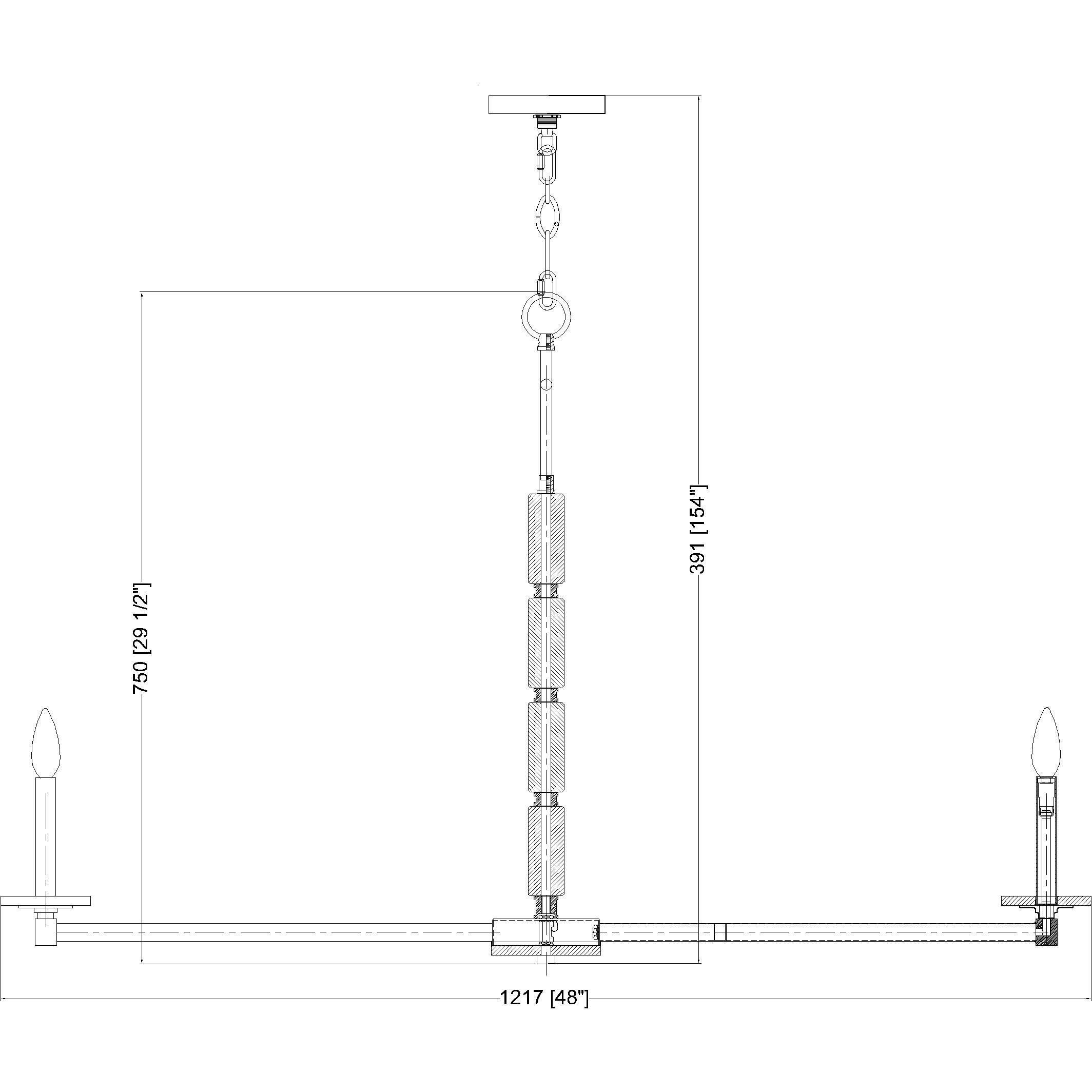 Kaden 12 Light 48 inch Matte Black Chandelier Ceiling Light