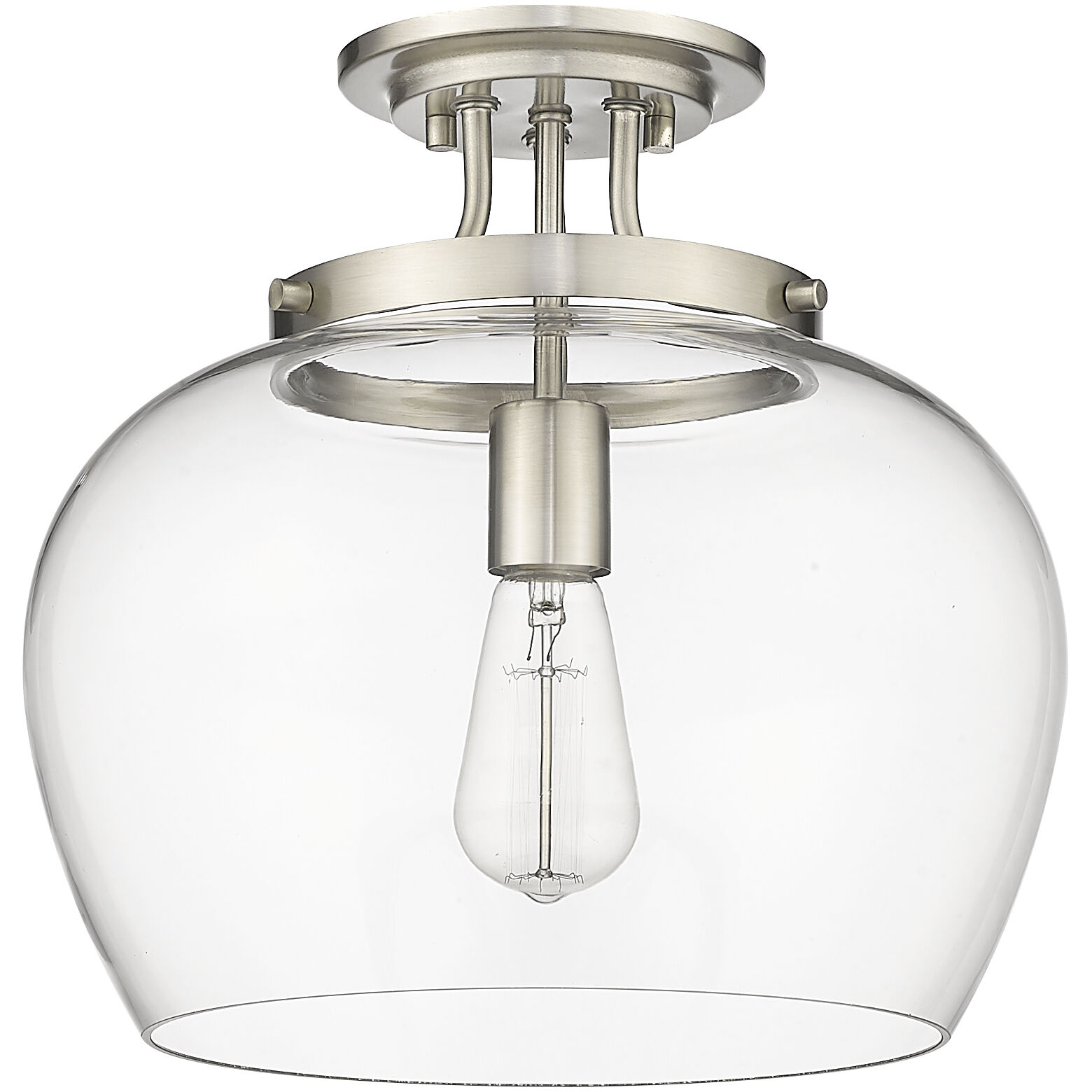 Joliet 1 Light 13 inch Brushed Nickel Semi Flush Mount Ceiling Light