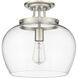 Joliet 1 Light 13 inch Brushed Nickel Semi Flush Mount Ceiling Light