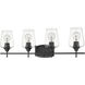 Joliet 4 Light 30 inch Matte Black Vanity Wall Light