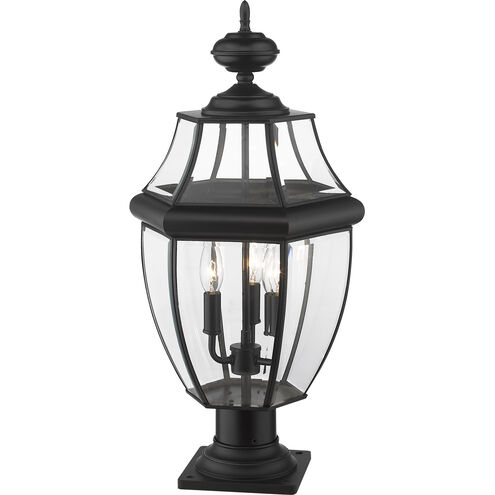 Westover 3 Light 22.25 inch Black Outdoor Pier Mounted Fixture