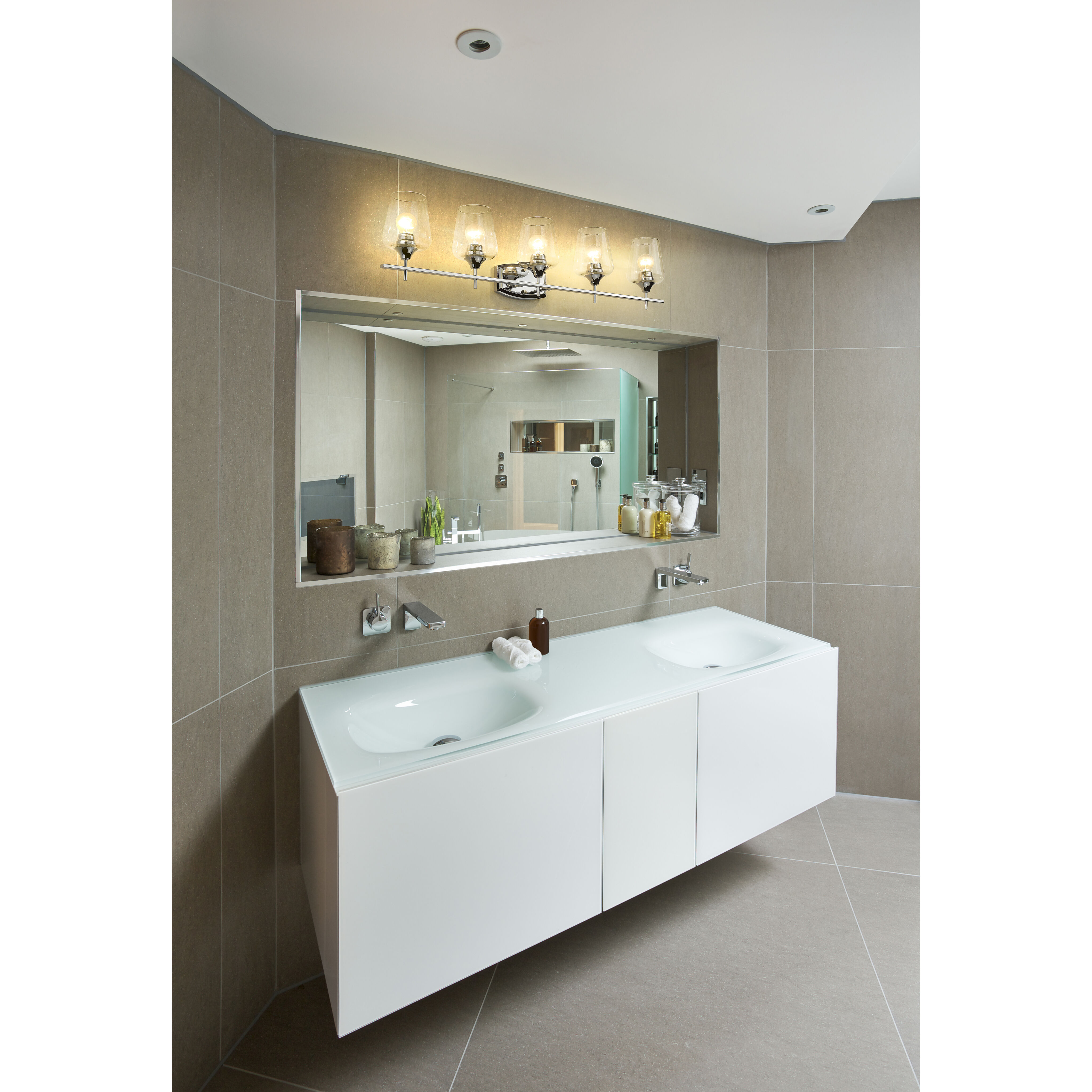 Joliet 5 Light 38 inch Chrome Vanity Wall Light