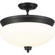 Amon 3 Light 15 inch Matte Black Semi Flush Mount Ceiling Light