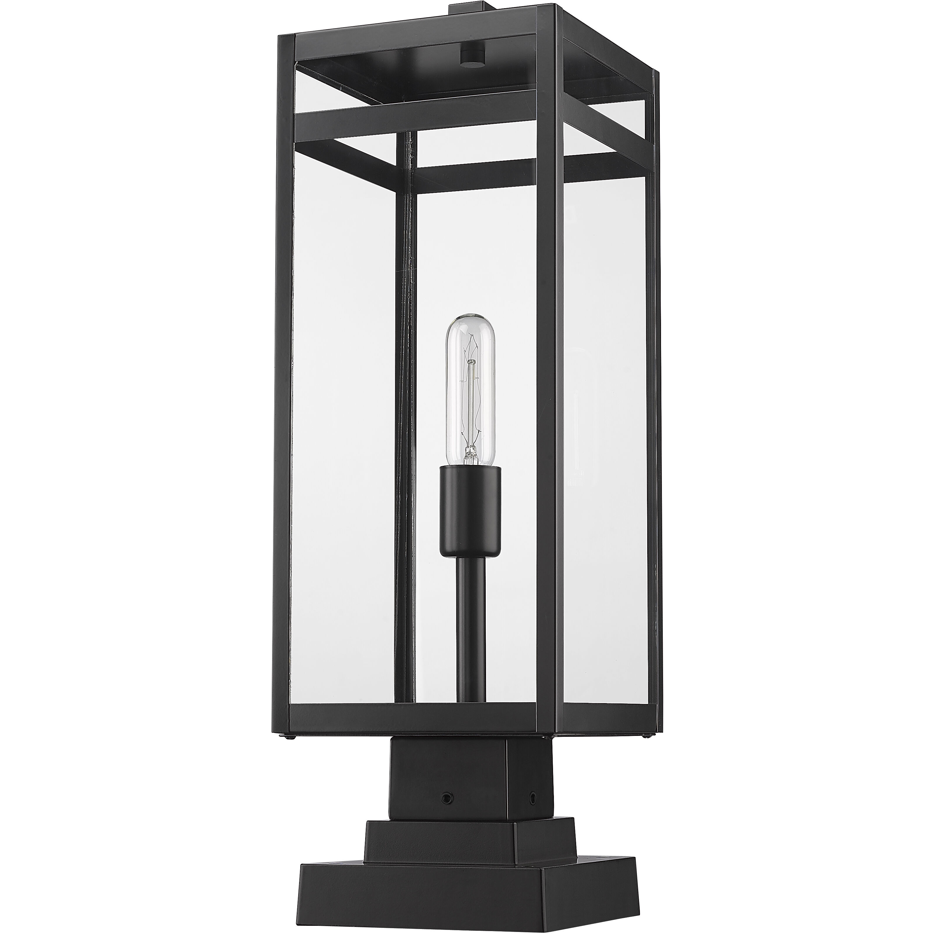Nuri 1 Light 23 inch Black Outdoor Pier Mounted Fixture