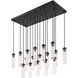 Beau 17 Light 42 inch Matte Black Linear Chandelier Ceiling Light