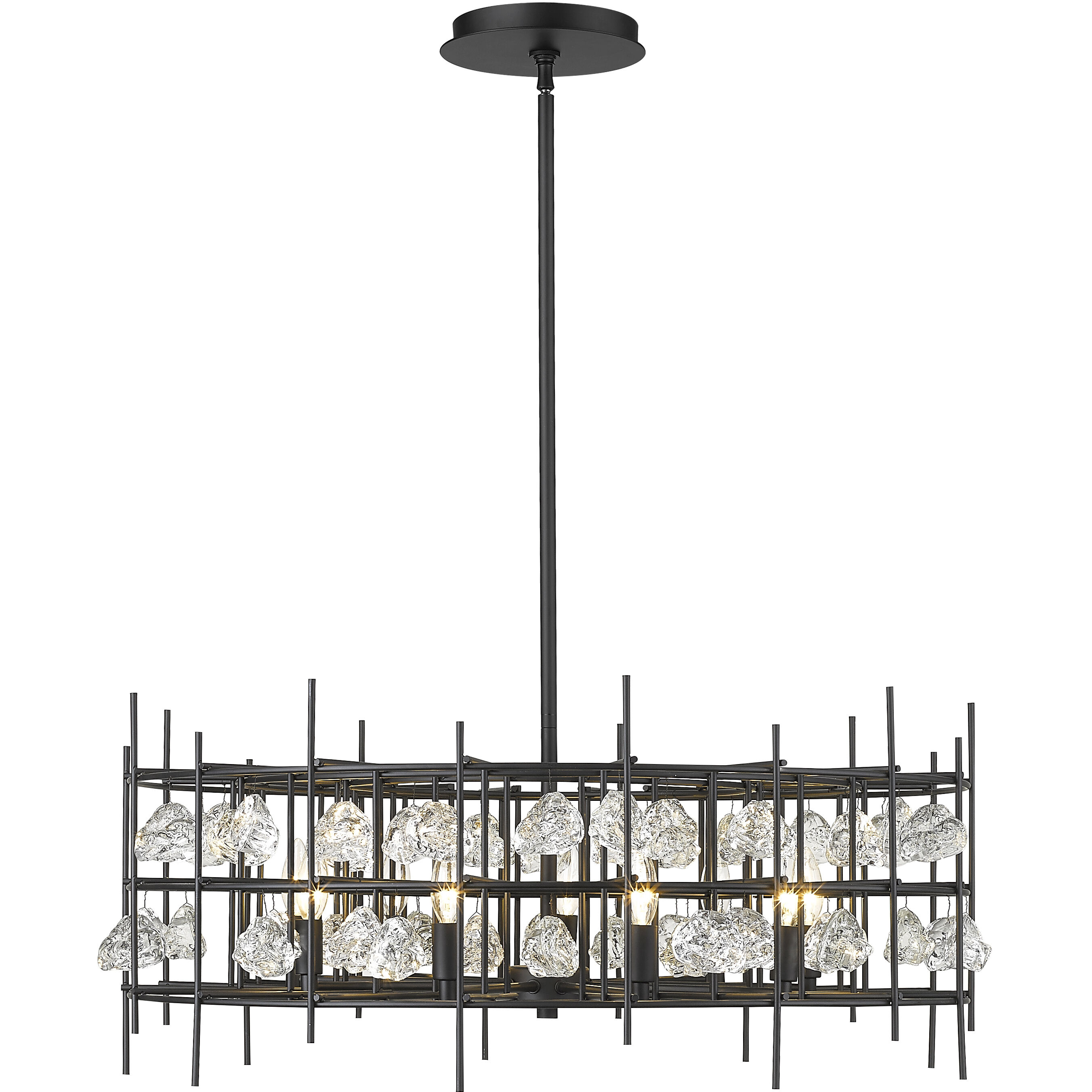 Garroway 9 Light 32 inch Matte Black Chandelier Ceiling Light