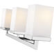 Tidal 3 Light 23.25 inch Chrome Vanity Wall Light