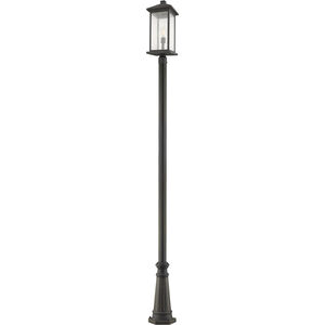 Portland 1 Light 117.25 inch Oil Rubbed Bronze Outdoor Post Mounted Fixture in Clear Beveled Glass, 18