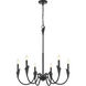 Claudelle 6 Light 32 inch Matte Black Chandelier Ceiling Light