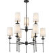 Emily 9 Light 38 inch Matte Black Chandelier Ceiling Light