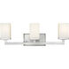 Tidal 3 Light 23.25 inch Brushed Nickel Vanity Wall Light