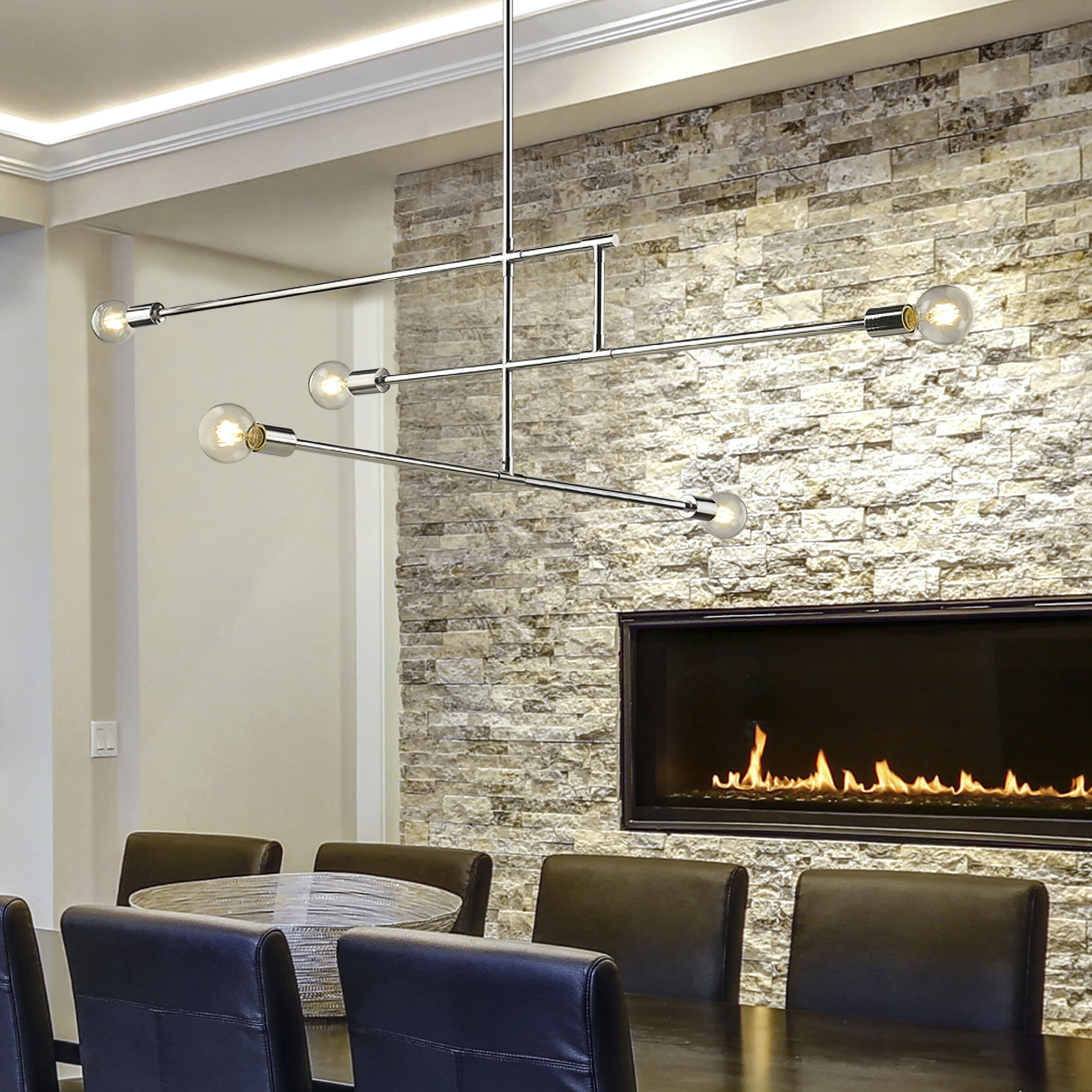 Modernist 5 Light 4.75 inch Chrome Chandelier Ceiling Light