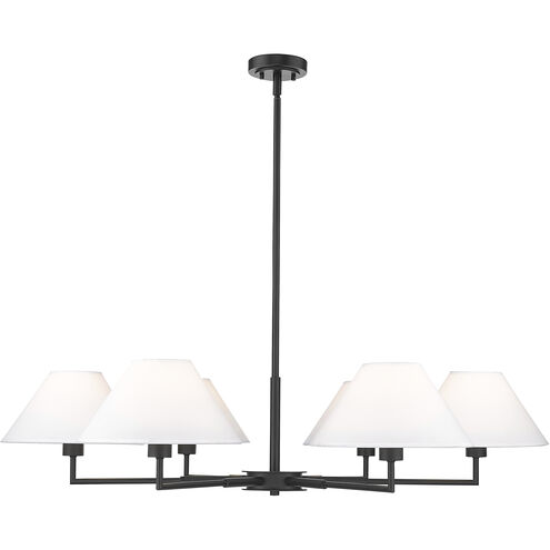 Leila 6 Light 44 inch Matte Black Chandelier Ceiling Light