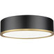 Bradley LED 16 inch Matte Black and Modern Gold Flush Mount Ceiling Light