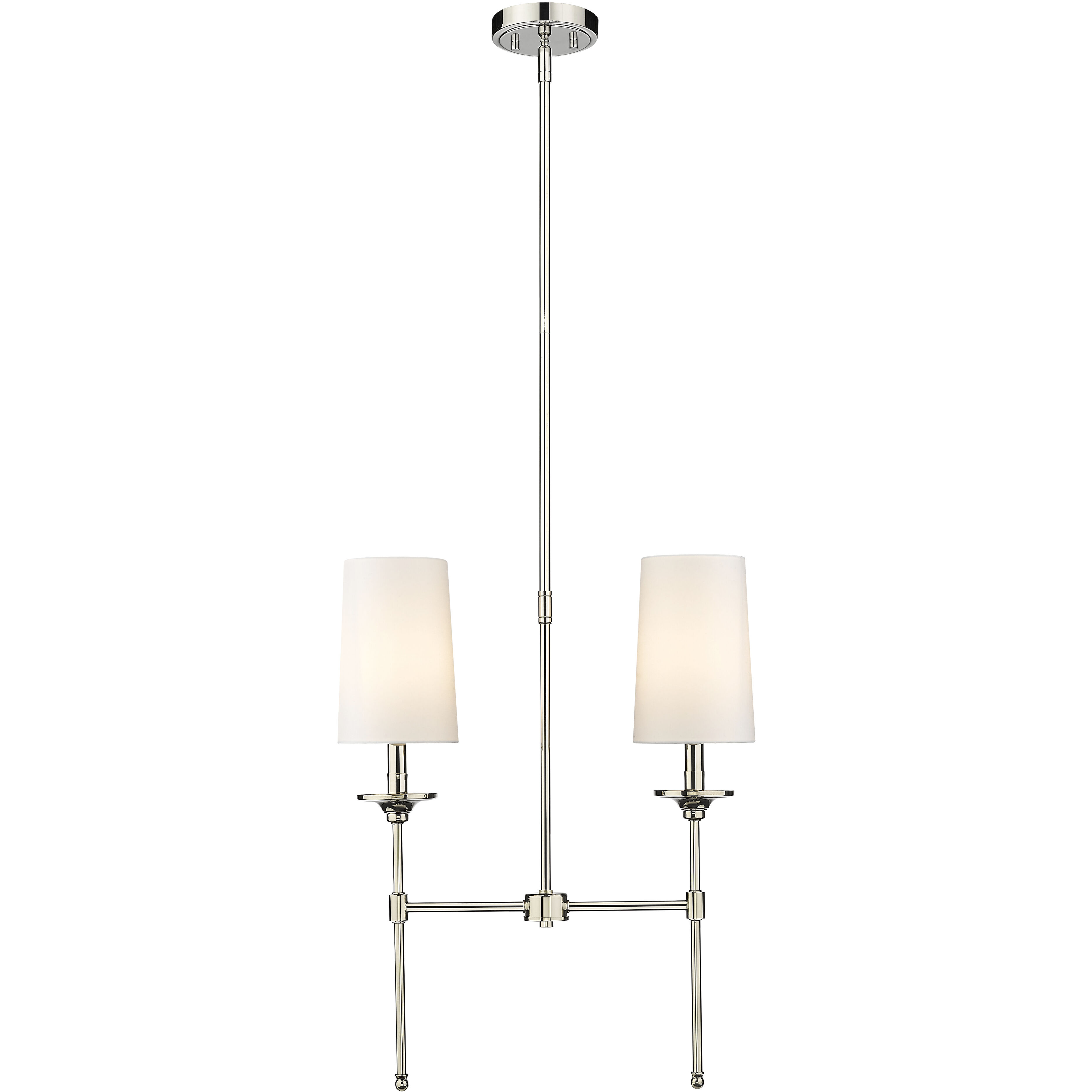 Emily 2 Light 19 inch Polished Nickel Linear Chandelier Ceiling Light