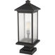 Portland 1 Light 25 inch Oil Rubbed Bronze Outdoor Pier Mounted Fixture in Clear Beveled Glass, 12.5