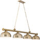 Cordon 4 Light 81.25 inch Heritage Brass Billiard Ceiling Light in Heritage Brass Metal and Glass