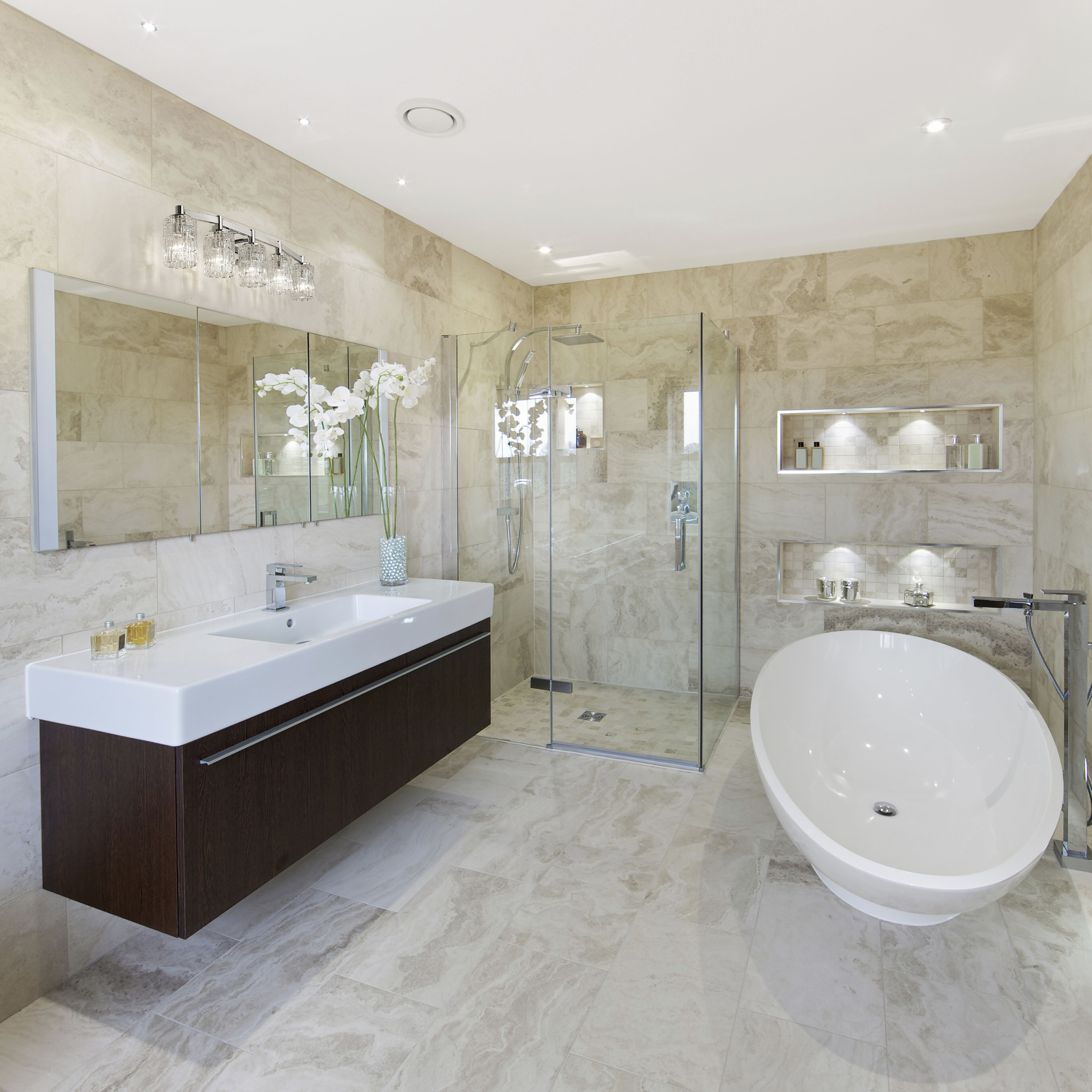 Aubrey 5 Light 40.75 inch Chrome Vanity Wall Light