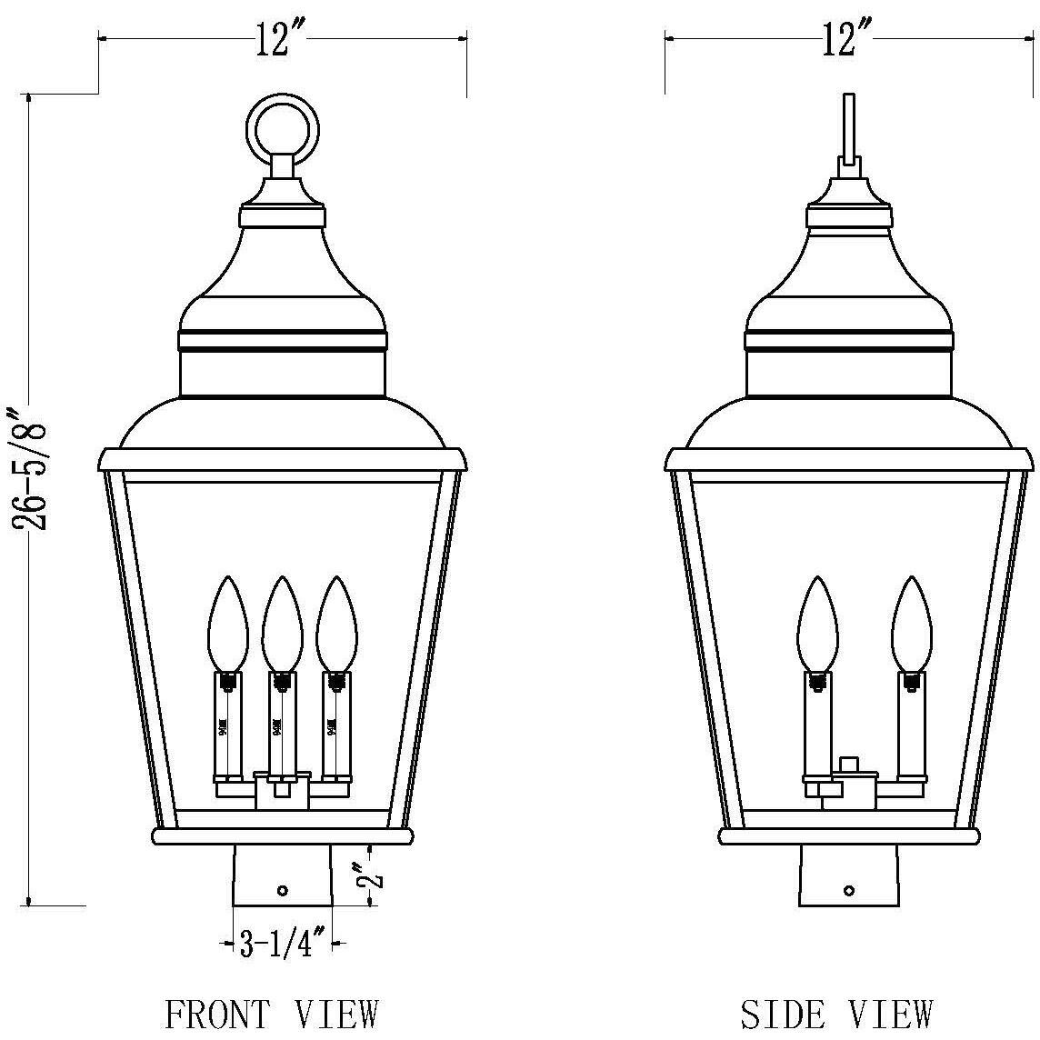 Raphael 3 Light 26.75 inch Sand Black Outdoor Post Mount Fixture in Soft Sand Black