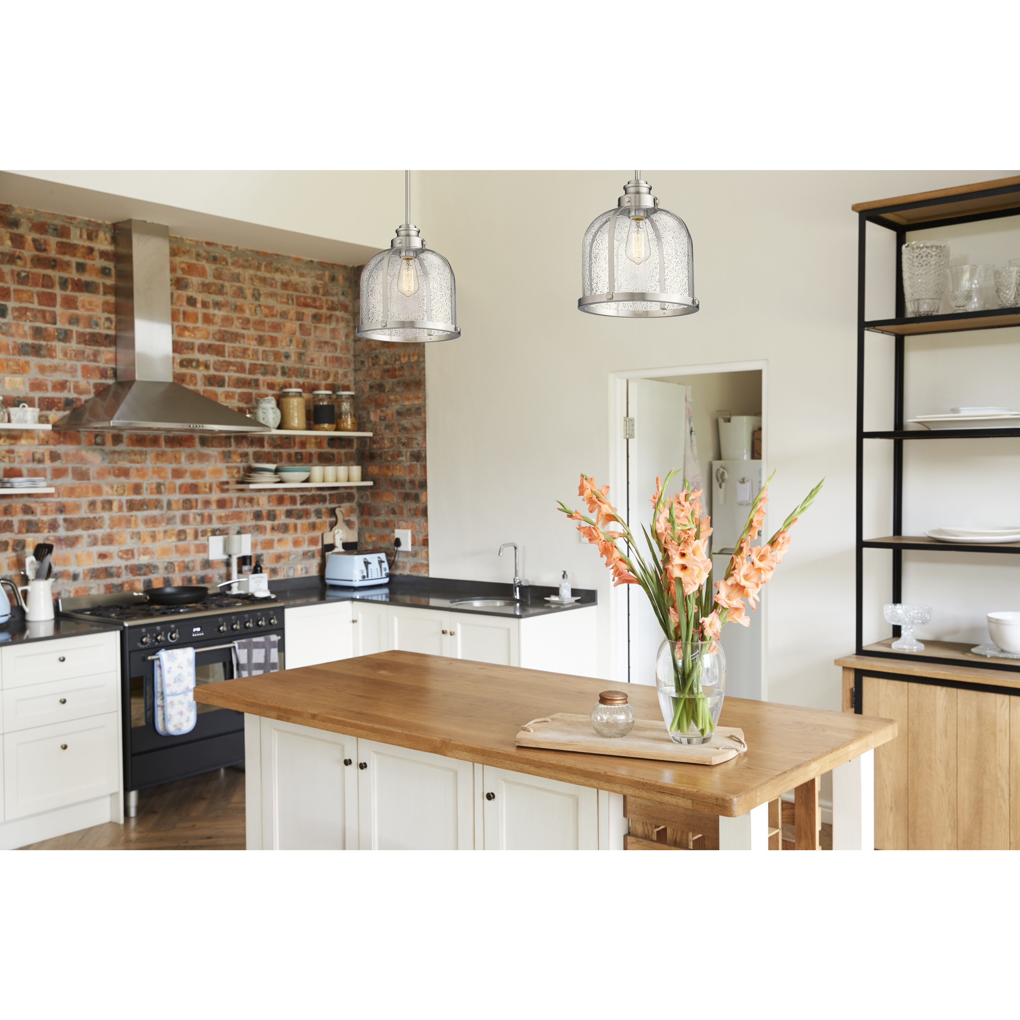 Burren 1 Light 12.25 inch Brushed Nickel Pendant Ceiling Light