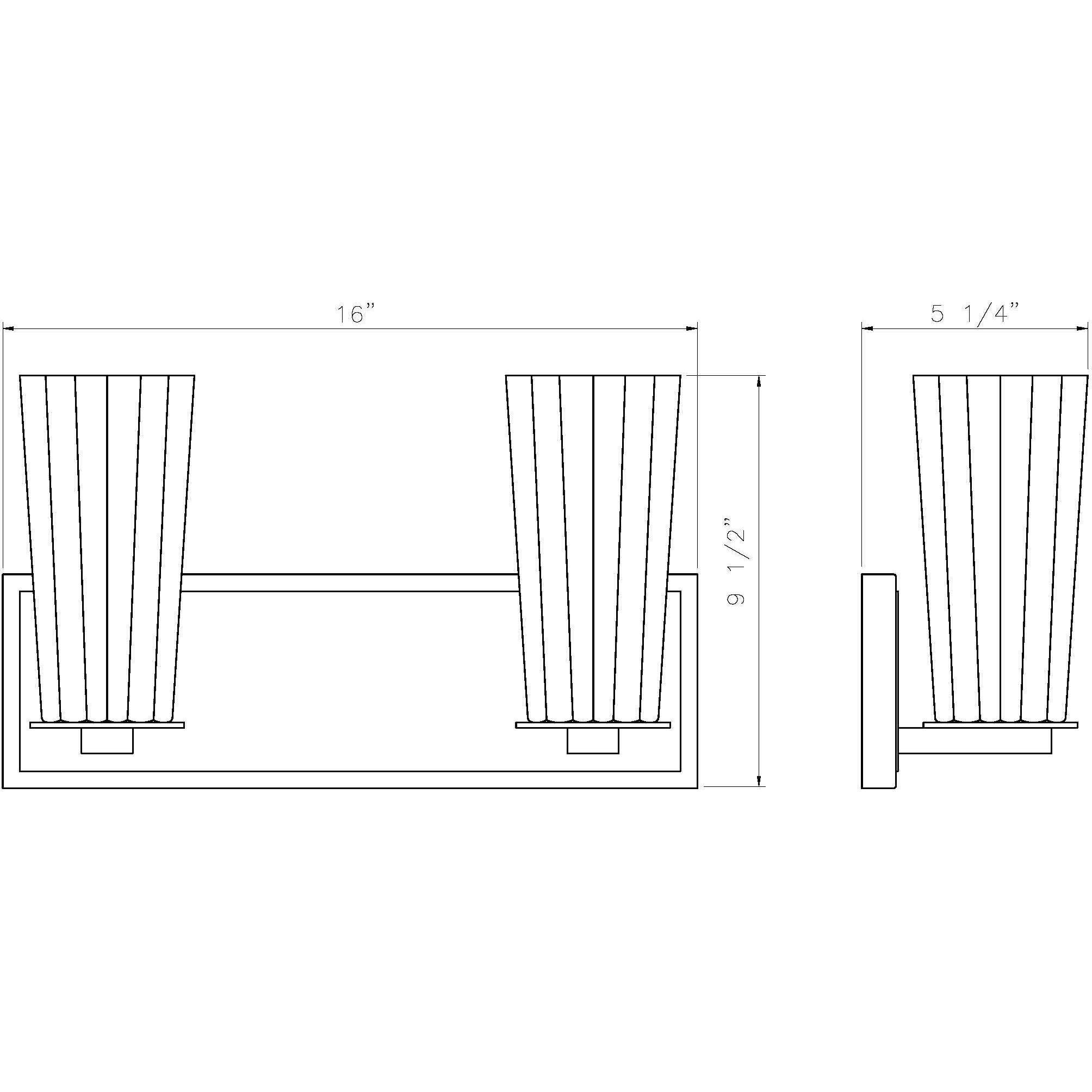 Titus 2 Light 16 inch Matte Black Bath Vanity Light Wall Light