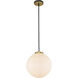 Parsons 1 Light 13.75 inch Matte Black and Olde Brass Pendant Ceiling Light
