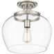 Joliet 1 Light 13 inch Brushed Nickel Semi Flush Mount Ceiling Light