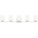 Nextra 5 Light 42 inch Chrome Bath Vanity Wall Light