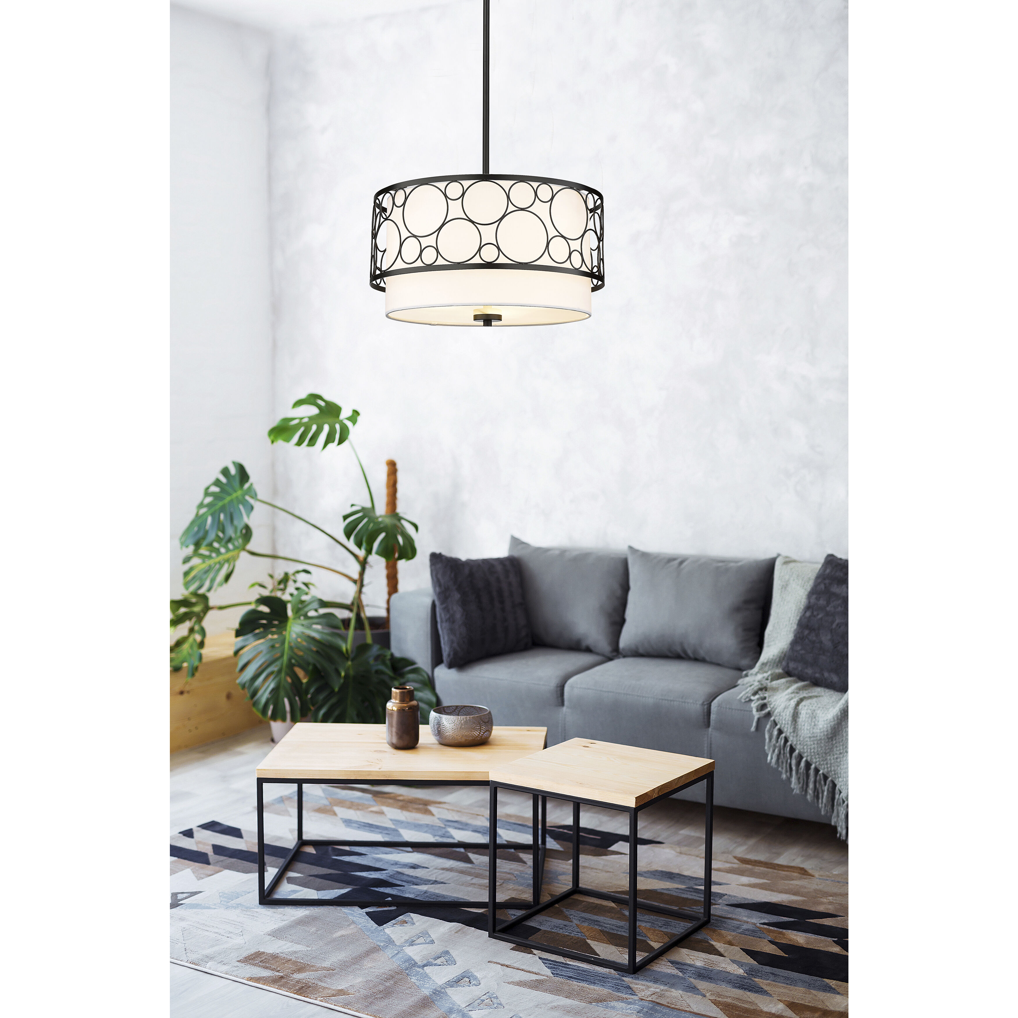 Z-Lite 197-17MB Kendall 3 Light 17 inch Matte Black Pendant