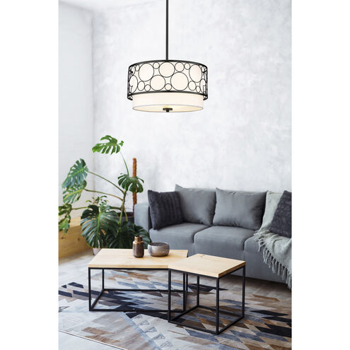 Kendall 3 Light 17 inch Matte Black Pendant Ceiling Light