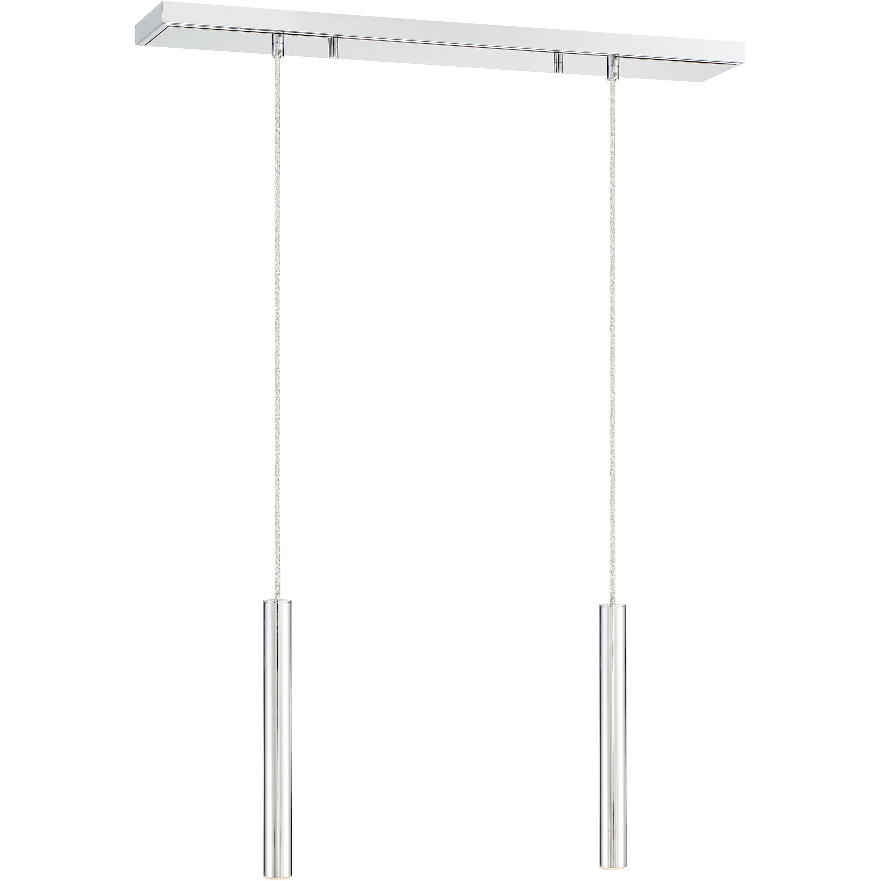 Forest LED 30 inch Chrome Linear Chandelier Ceiling Light in 2, 11, Chrome Steel