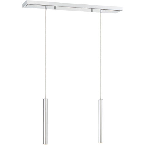 Forest LED 30 inch Chrome Linear Chandelier Ceiling Light in 2, 11, Chrome Steel