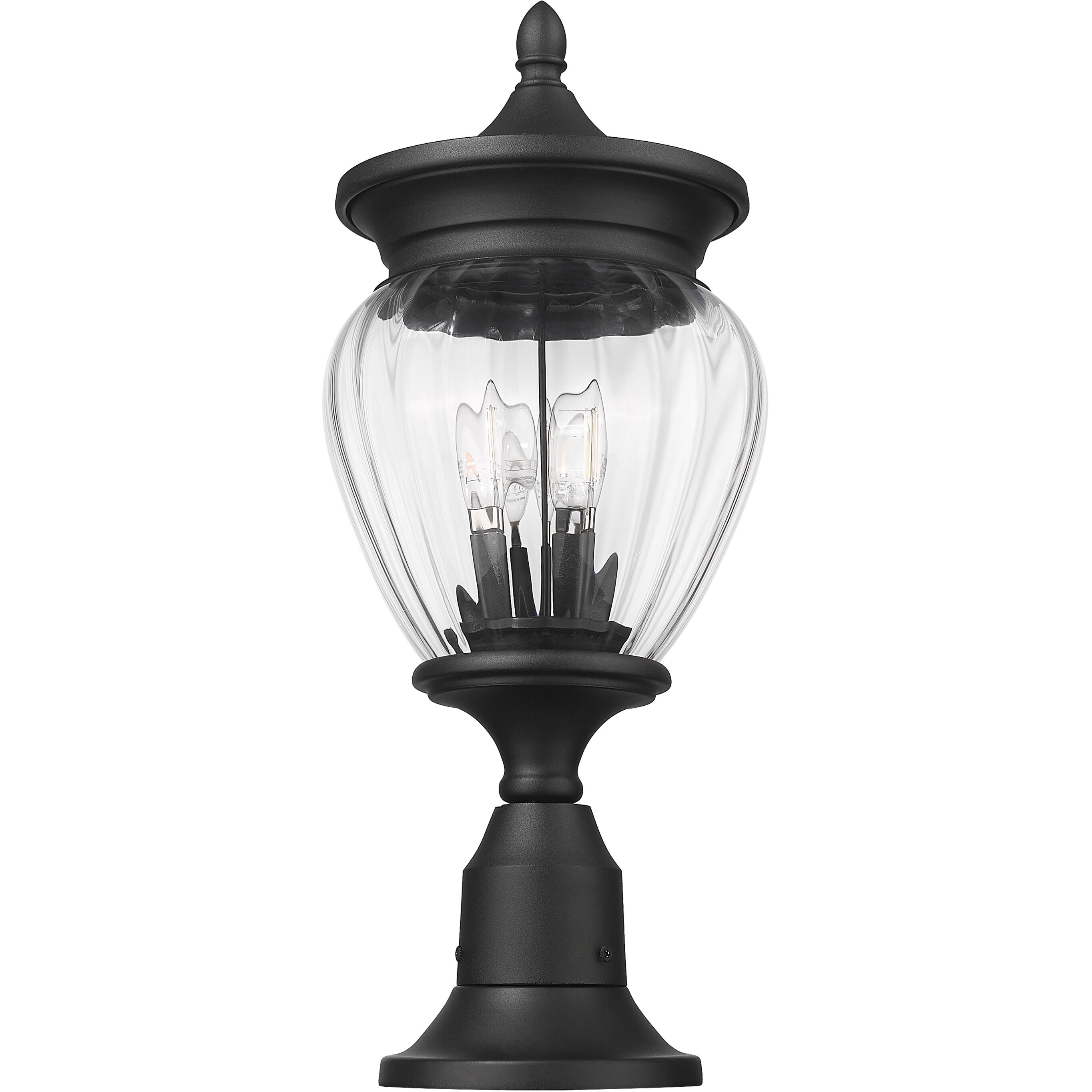 Davina 3 Light 22.25 inch Black Outdoor Pier Mounted Fixture in G9