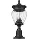 Davina 3 Light 22.25 inch Black Outdoor Pier Mounted Fixture in G9