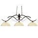 Phoenix 3 Light 52 inch Bronze Billiard Ceiling Light in Dome Golden Mottle Glass