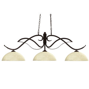 Phoenix 3 Light 52 inch Bronze Billiard Ceiling Light in Dome Golden Mottle Glass