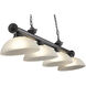 Cordon 4 Light 81.25 inch Bronze Plate Billiard Ceiling Light in White Linen Glass