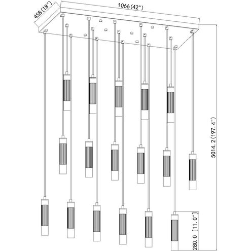 Stari Linear Chandelier Ceiling Light in Matte Black