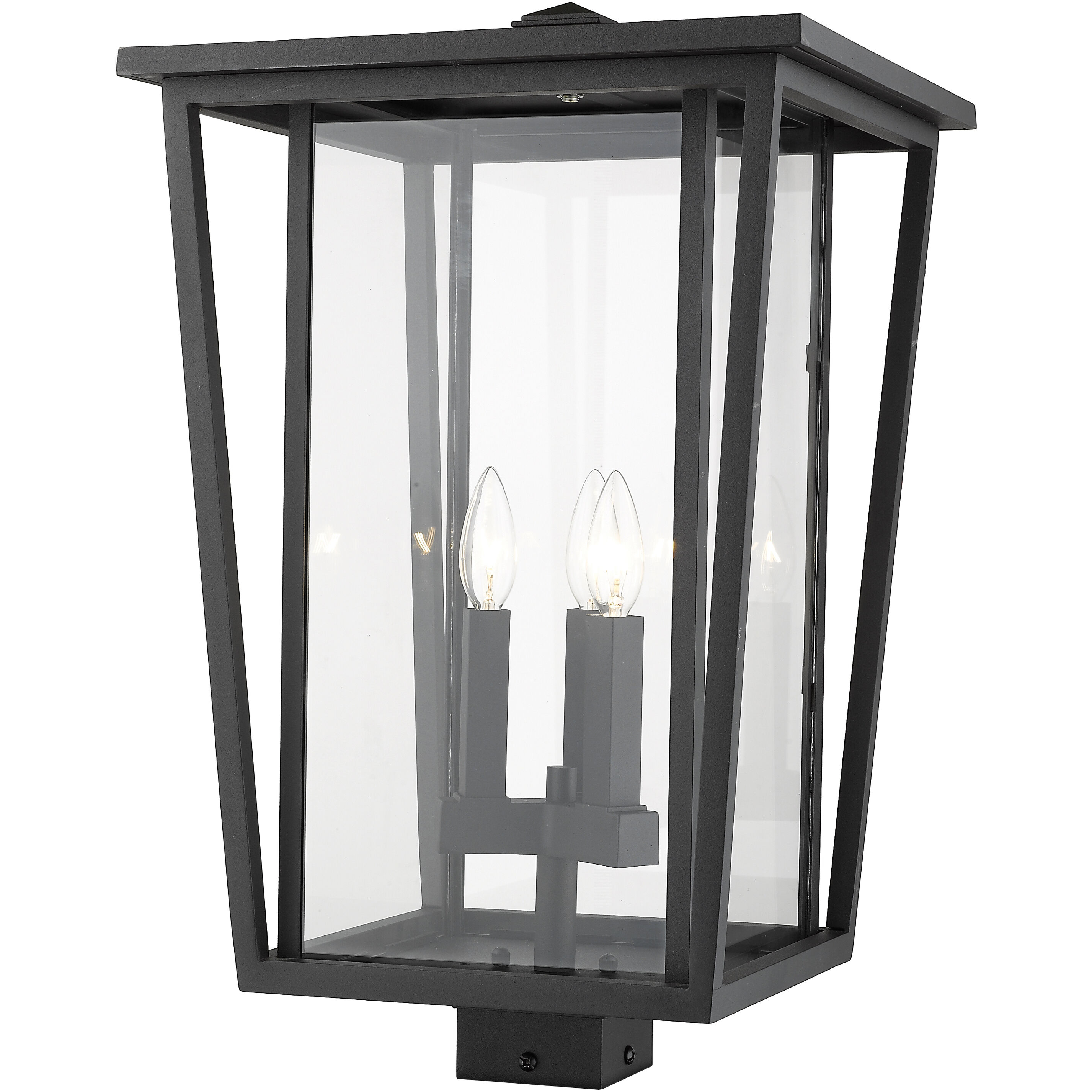 Seoul 3 Light 22.25 inch Black Outdoor Post Mount Fixture in 18