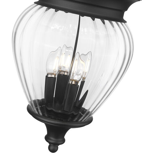 Davina 4 Light 12 inch Black Outdoor Chain Mount Ceiling Fixture in G9